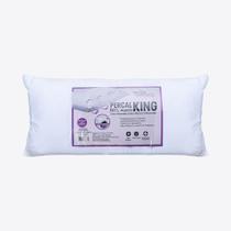 Travesseiro King Fibra Siliconada Percal 180 Fios 50x90cm