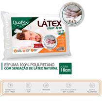 Travesseiro Látex Light Duoflex 50x70x16 - Toque Macio - Com total Proteção Antiácaros, Fungos e Bactérias.