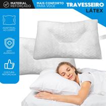 Travesseiro Látex Ortopédico Antialérgico Ideal para Alívio da Cervical e Suporte Anatômico Travesseiro Látex Ortopédico Antialérgico Ideal para Alívio da Cervical e Suporte Anatômico