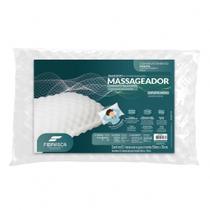 Travesseiro Massageador Espuma Compacta Branco 42x35cm - Fibrasca