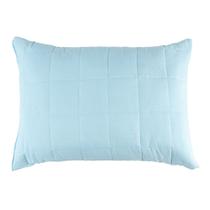 Travesseiro matelado azul para bebê 100% algodão com enchimento silicone puro - MELO MORAES CONFECÇÃO