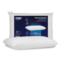 Travesseiro Nasa Alto Visco Comfort Nap Hipoalergênico Capa Plush Altura 14cm