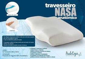 Travesseiro Nasa Cervical Conforto Anatômico Ortopédico Espuma Viscoelastica com Ziper