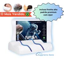 Travesseiro Nasa CERVICAL Viscoelastico Alto Conforto Anatômico Ortopédico Capa com zíper Travesseiro Nasa CERVICAL Viscoelastico Alto Conforto Anatômico Ortopédico Capa com zíper