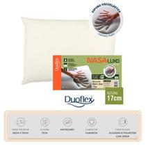Travesseiro Nasa Luxo Alto Duoflex - Acompanha Capa c/ zíper Tecido Plush Maior conforto - Espuma Viscoelástica