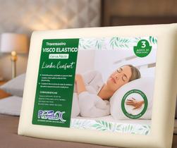 Travesseiro Nasa Viscoelástico Com Capa Lavável 50x70cm e 14 Cm De Altura Antiácaro E Antifungos