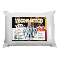 Travesseiro Nasa Viscoelástico Marcbrayn Baixo 12cm - Formato Plano - Macio - Confortável Travesseiro Nasa Viscoelástico Marcbrayn Baixo 12cm - Formato Plano - Macio - Confortável