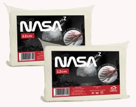 Travesseiro Nasa Z 12cm De Altura Antifungos Kit Com 2 Lar Conforto