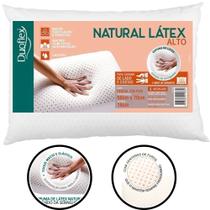 Travesseiro Natural Latex Alto Antiacaro em Algodão Branco 50x70cm Duoflex