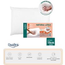 Travesseiro Natural Látex Alto Duoflex - Antiácaro, Anti-fungos, Antibactérias - Capa Percal 200 fios 100% Algodão com Zíper -