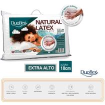 Travesseiro Natural Látex Extra Alto Duoflex - Alta Elasticidade - Conforto Térmico - Acompanha Capa 100% Algodão c/ Ziper