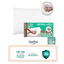 Travesseiro Natural Látex Slim Duoflex - Antiácaros, Fungos e Bactérias - Capa Percal 200 Fios 100% Algodão c/ Zíper