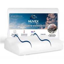 Travesseiro Nuvex Anatomico Cervical Viscoelástico Macio Algodão