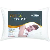 Travesseiro Ortobom Anti-Alérgico Percal 200 Fios 100% Algodão 70cm x 50cm
