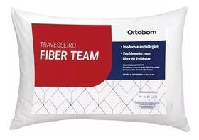 Travesseiro Ortobom Antialérgico Suporte Médio Fibra Siliconada Fiber Team