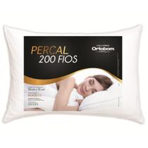 Travesseiro Ortobom Fascinio Percal 200 Fios Fibra Siliconada 70cm x 50cm - 1 Unidade