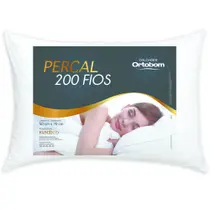 Travesseiro Ortobom Fascínio Percal 200 Fios Silicone Extra Macio 70x50cm