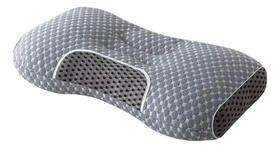 Travesseiro Ortopédica Fino Cervical Ultra Relaxante Macio Cinza