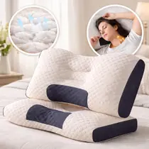 Travesseiro Ortopédico Cervical Ergonômico Fino-Almofada para Coluna Cervical Dor no pescoço Algodão Travesseiro Ortopédico Cervical Ergonômico Fino-Almofada para Coluna Cervical Dor no pescoço Algodão