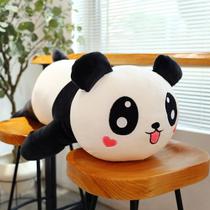 Travesseiro Panda de Pelúcia 60cm Brinquedo Fofo para Meninos e Meninas Almofadas Fofas