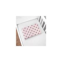 TRAVESSEIRO PARA BEBÊ 29x19x03 ALGODÃO ESTAMPADO COROA ROSA