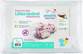 Travesseiro Para Bebe Antissufocante Lavável Látex Branco 30x40 - Fibrasca