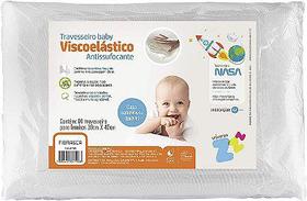 Travesseiro para Bebe Antissufocante Nasa Baby com Capa Extra 30x40 Fibrasca Branco 30x40