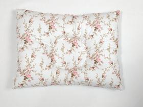 Travesseiro para berço Carrinho menina Floral rosa Sara Antialergico Tricoline Algodao