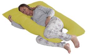 Travesseiro Para Gestante Com Fronha Zíper Super Confortável Grávida - Amarelo
