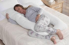 Travesseiro Para Gestante Com Fronha Zíper Super Confortável Grávida - Branco