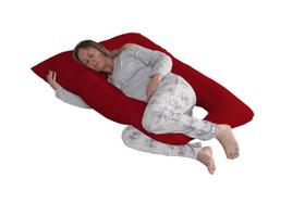 Travesseiro Para Gestante Com Fronha Zíper Super Confortável Grávida - Vermelho