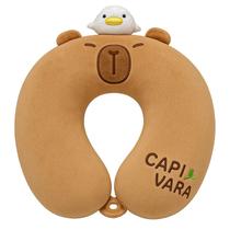 Travesseiro Pescoço Capivara Com Bichinho Macio Fofo Ergonômico Confortável Para Viagens