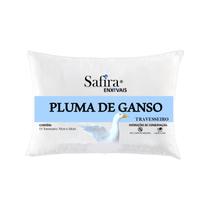 Travesseiro pluma de ganso antialérgico e anti ácaros sintética branco com desenvolvimento ecológico 100% vegano - SAFIRA ENXOVAIS