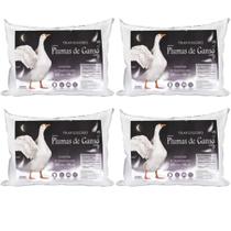 Travesseiro Pluma De Ganso Extra Macio Premium 4 Pçs Barato