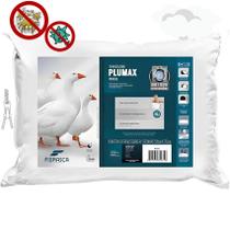Travesseiro Plumax Lavável 50x70 Antiácaros Toque de Pluma Altura Ajustável