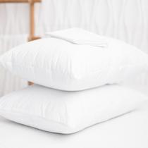 Travesseiro Premium Fibra Siliconizada 100% Algodão - 233 Fios - Branco - 50x70 cm