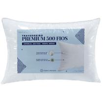 Travesseiro Premium Percal 500 Fios Pluma de Ganso 70cm x 50cm - 1 Unidade