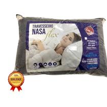 Travesseiro Preto Escuro Silicone Alto Macio Astronauta 70x50