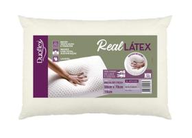 Travesseiro Real Látex Antiácaro Espuma Natural Capa Dry Fresh 100% Poliéster Maciez Lavável Duoflex