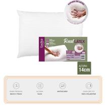 Travesseiro Real Látex Baixo Duoflex - Espuma de Látex Natual - Maior Durabilidade e Conforto - Capa Dry Fresh 100% Poliéster