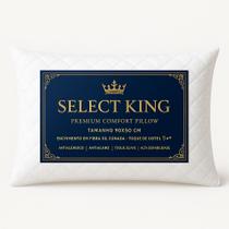 Travesseiro Select King Premium 90x50 Matelado Branco Fibra Siliconada Conforto Hotel Antialérgico Travesseiro Select King Premium 90x50 Matelado Branco Fibra Siliconada Conforto Hotel Antialérgico