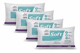 Travesseiro Soft Antialergico Fibra Siliconada Kit 4 Und