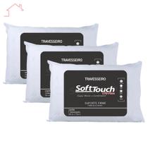 Travesseiro Soft Touch Antialergico Lavavel Kit c/ 3 Pçs - Arte & Cazza