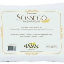 Travesseiro Sossego Com Pluma de Ganso 70x50 cm Percal 150 Fios 1 Peça 100% Algodão - Branco Travesseiro Sossego Com Pluma de Ganso 70x50 cm Percal 150 Fios 1 Peça 100% Algodão - Branco