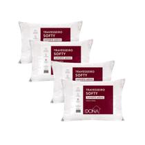 Travesseiro Suporte Médio 200 fios 100% algodão kit 4 peças Travesseiro Suporte Médio 200 fios 100% algodão kit 4 peças