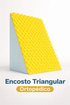 Travesseiro Triangular Ortopédico Espuma Encosto 65x45cm Pós Cirurgia Leitura Descanso Apoio Costas Amarelo Azul Dormir Conforto Dor Lombar Relax Top
