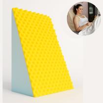 Travesseiro Triangulo Espuma Ortopedico Encosto 65x45cm Travesseiro Amarelo E Azul Cirurgia Descanso Almofada Triangular