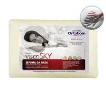 Travesseiro Visco Sky Alto Espuma da Nasa Ortobom Viscoelástica Branco ou Bege