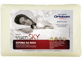 Travesseiro Visco Sky Alto Espuma da Nasa Ortobom Viscoelástica Branco ou Bege