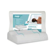 Travesseiro Viscoelástico Cervical Espuma D40 Antiácaro Capa Lavável 48x68cm